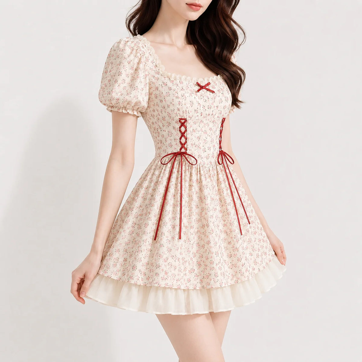 Dressilo Bow-Knot Short-Sleeve Dress – Sweetheart Rhinestone Charm